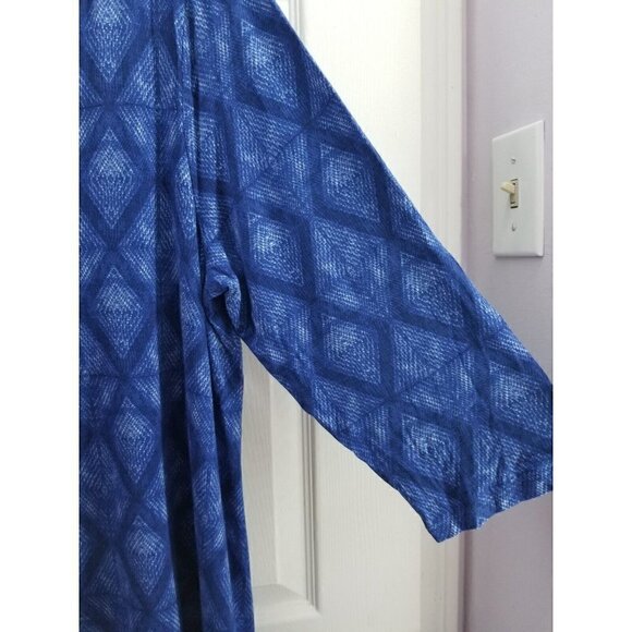 Sigred Olsen Blue Geometric Patterned Tunic Top Size 1X - Picture 4 of 7